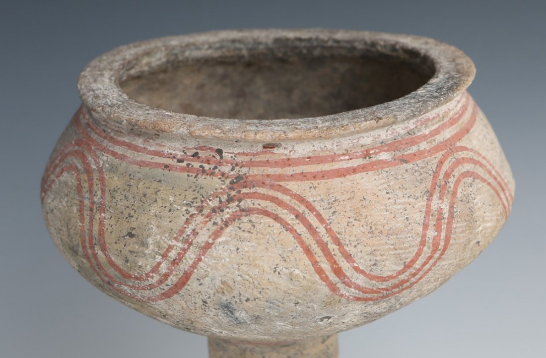 ANCIENT BAN CHIANG PAINTED FOOTED VESSEL - 2