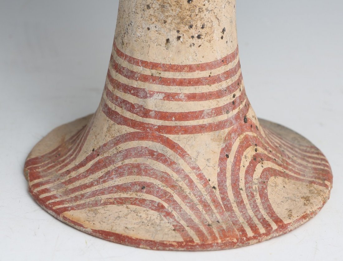 ANCIENT BAN CHIANG PAINTED FOOTED VESSEL - 3
