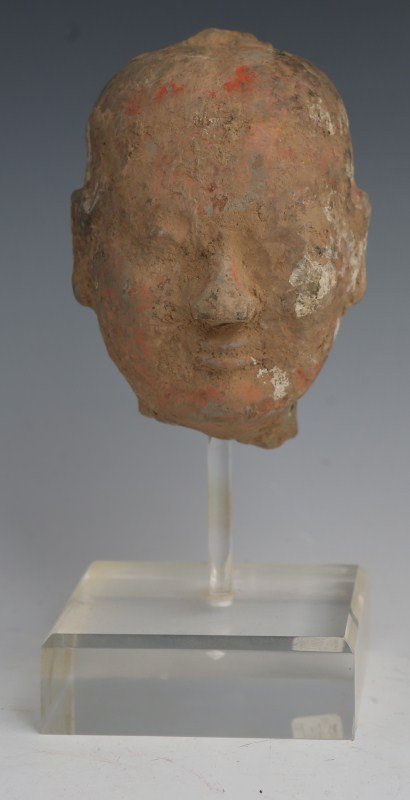 CHINESE TERRCOTTA TOMB FIGURE HEAD