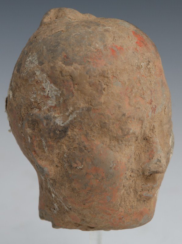 CHINESE TERRCOTTA TOMB FIGURE HEAD - 3