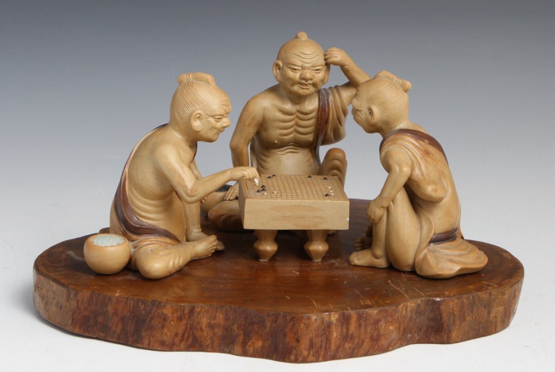 FIGURAL GROUP OF JAPANESE GOMOKU GAME PLAYERS