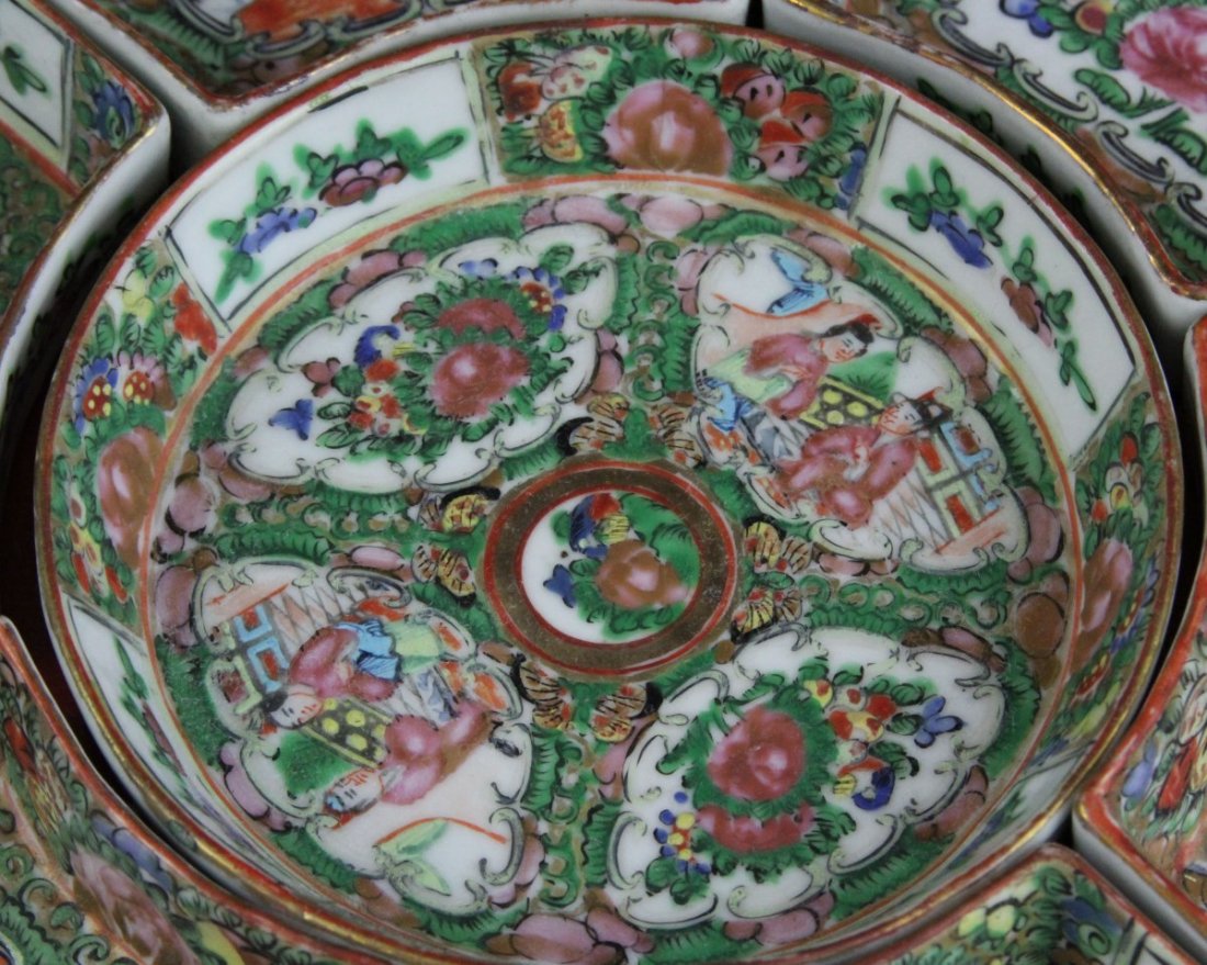 ANTIQUE CHINESE 7 SECTION SERVING SET WITH BOX - 3