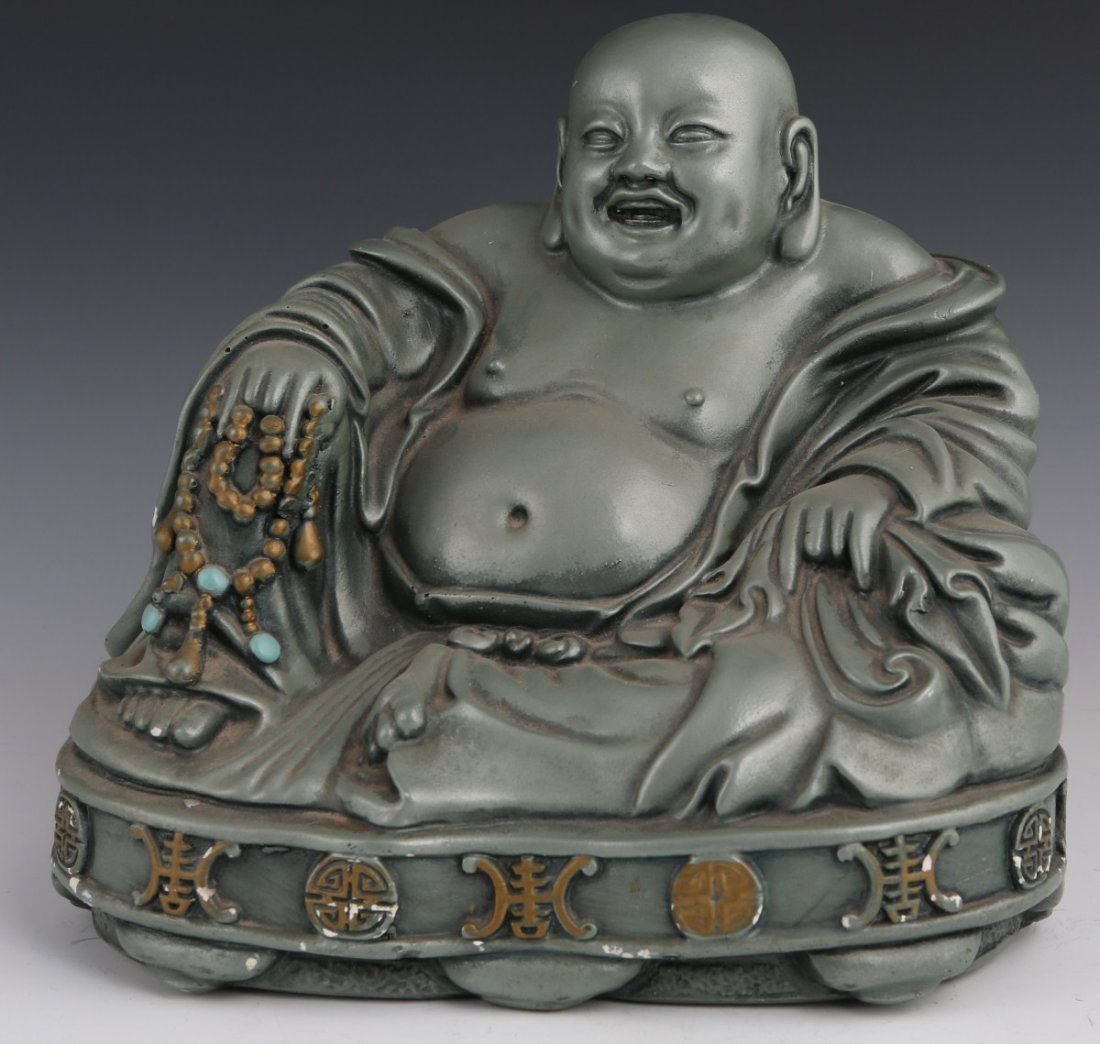 DECORATIVE PLASTER BUDDHA FIGURE HOTEI