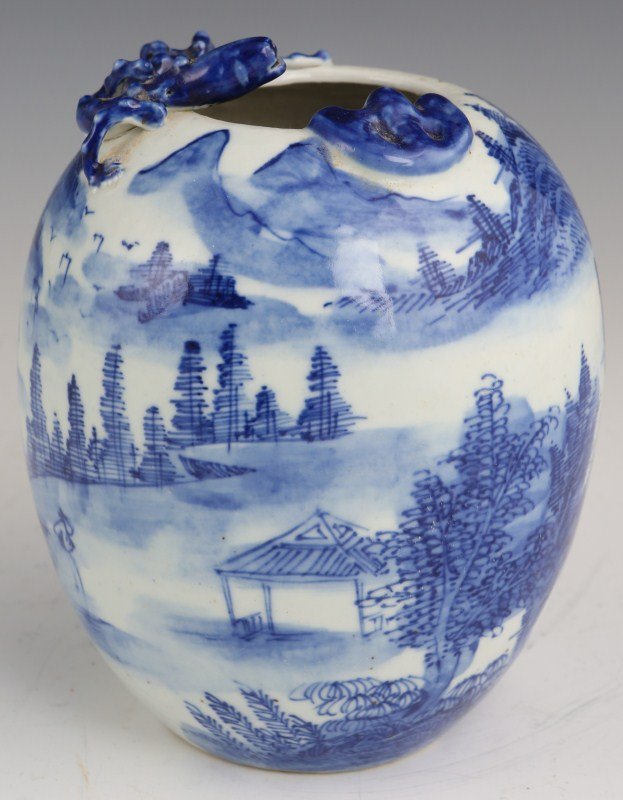 MID 19TH CENTURY CHINESE EXPORT BLUE AND WHITE JAR - 2