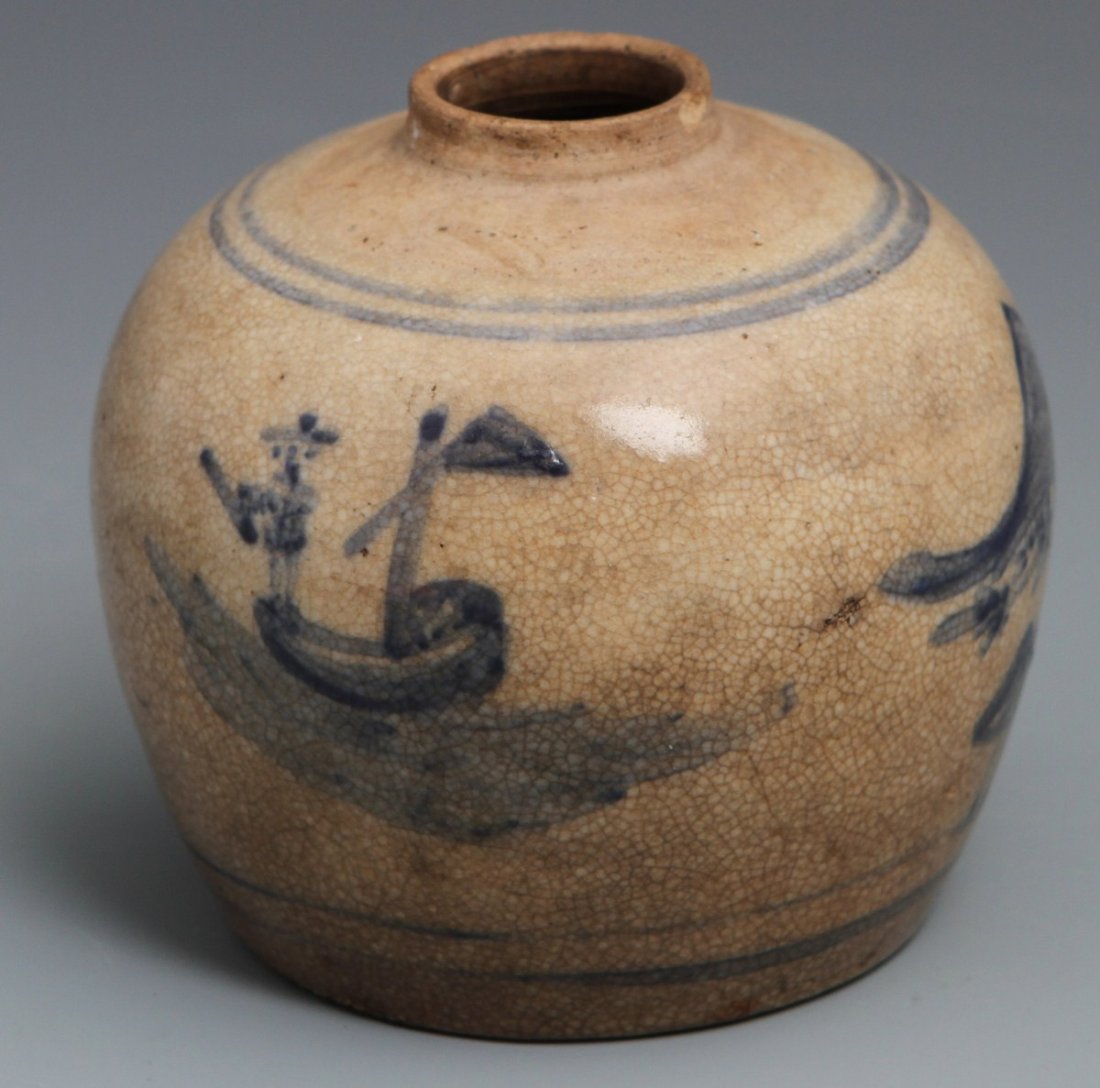 19TH CENTURY STONEWARE JAR - 2