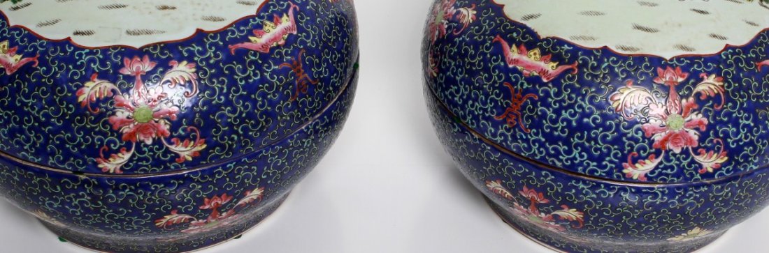 CHINESE QING FAMILLE ROSE PORCELAIN LIDDED BOWLS - 2