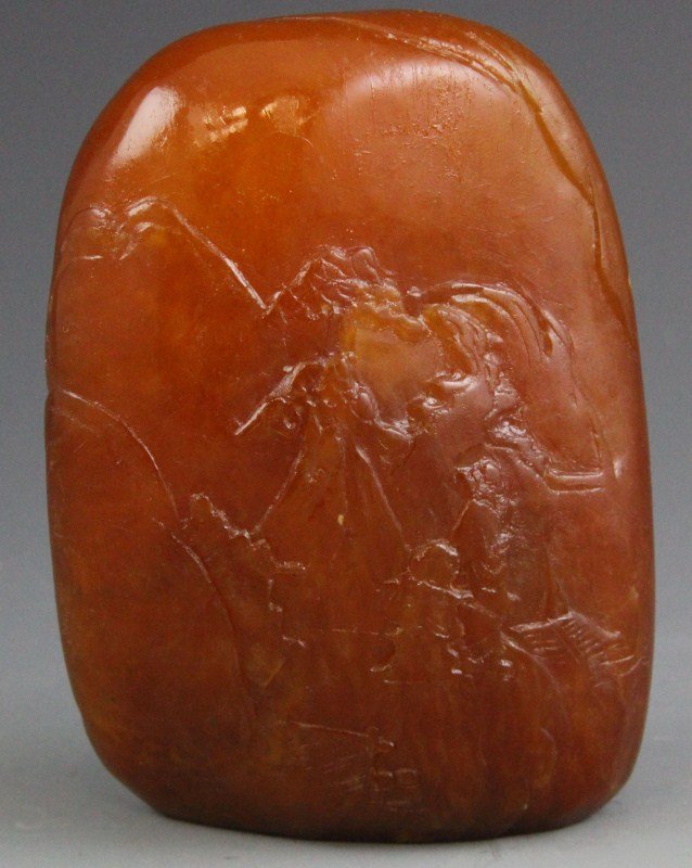 CHINESE TIANHUANG STONE CARVED BOULDER - 2