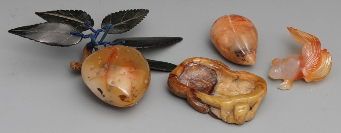 (4) MISCELLANEOUS STONE CARVED PIECES