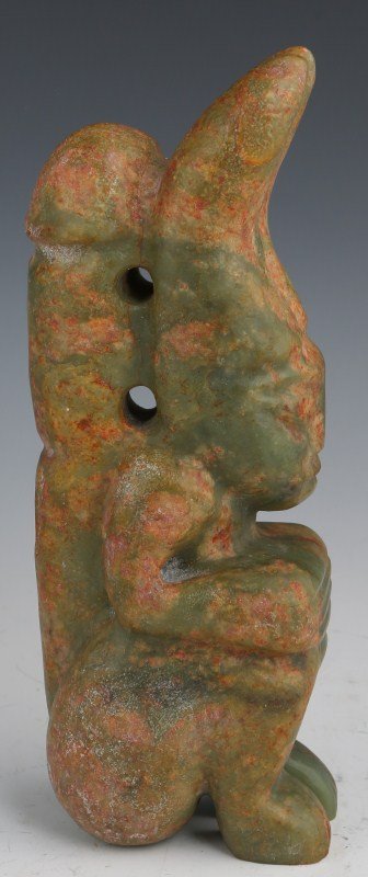 A LARGE CHINESE JADE CARVED MYTHICAL CREATURE - 2