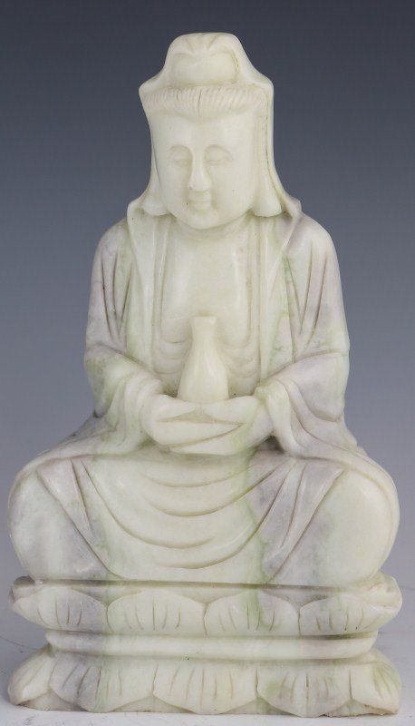 CHINESE CARVED ONYX BUDAI FIGURE