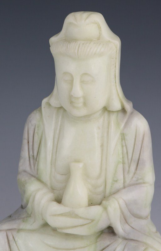 CHINESE CARVED ONYX BUDAI FIGURE - 2