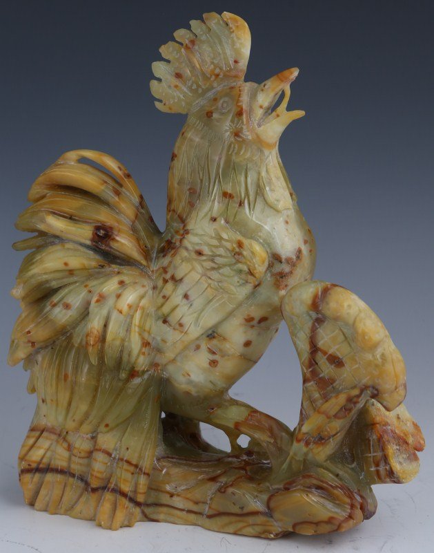 CHINESE CARVED NEPHRITE JADE ROOSTER