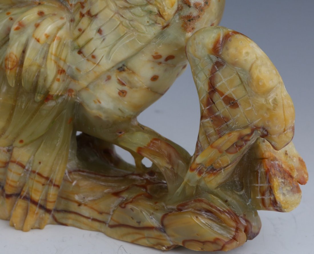 CHINESE CARVED NEPHRITE JADE ROOSTER - 3