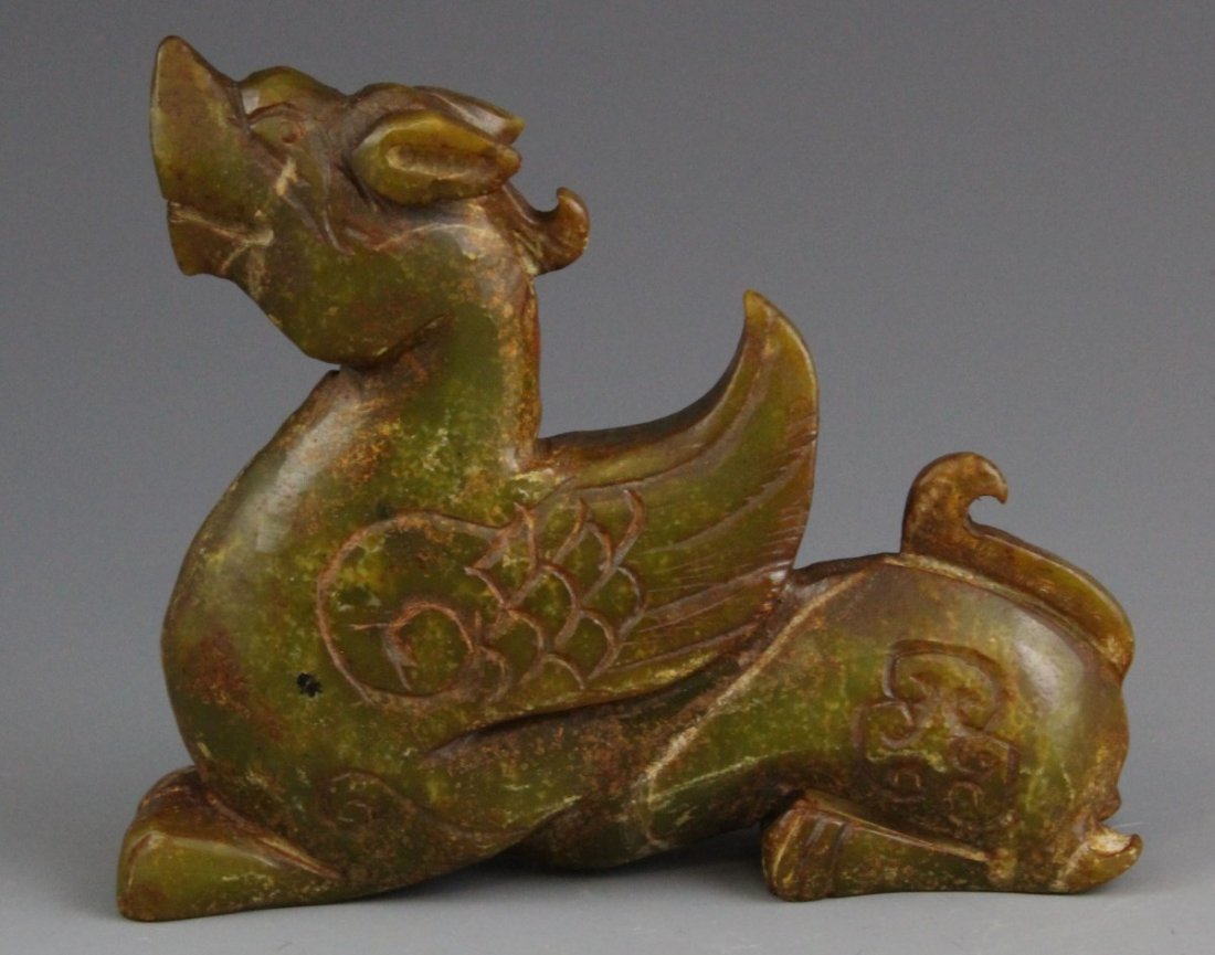 CHINESE JADIETE STONE CARVING OF DRAGON - 2