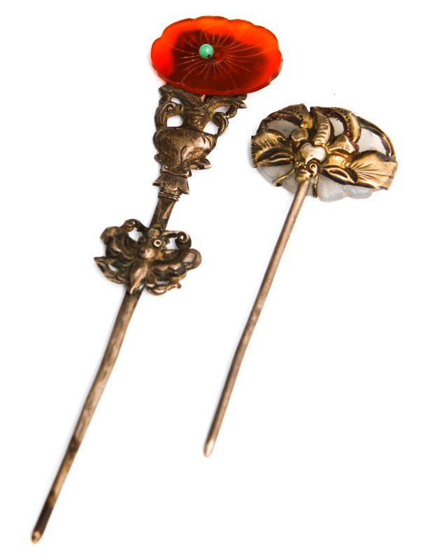(2) 19TH CENTURY CHINESE HAIR ORNAMENTS