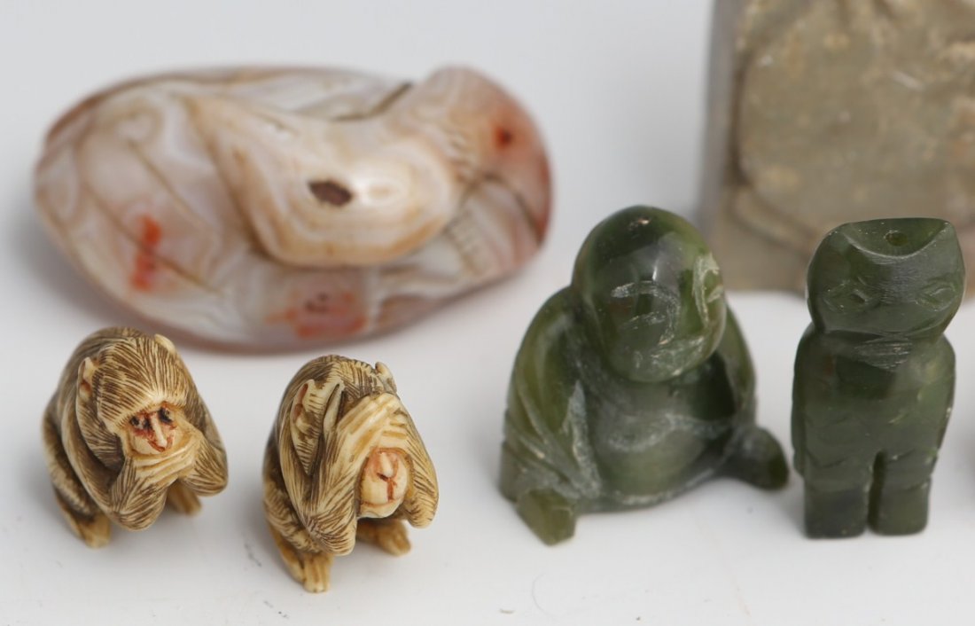 (9) MISCELLANEOUS BONE AND STONE CARVINGS - 2
