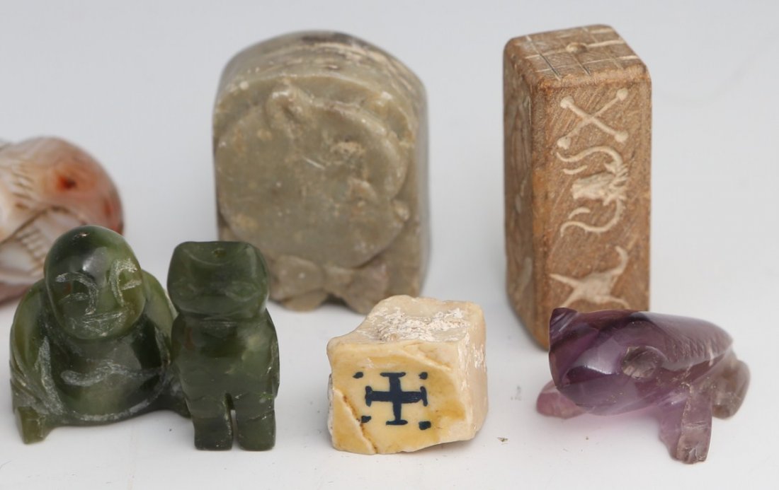 (9) MISCELLANEOUS BONE AND STONE CARVINGS - 3