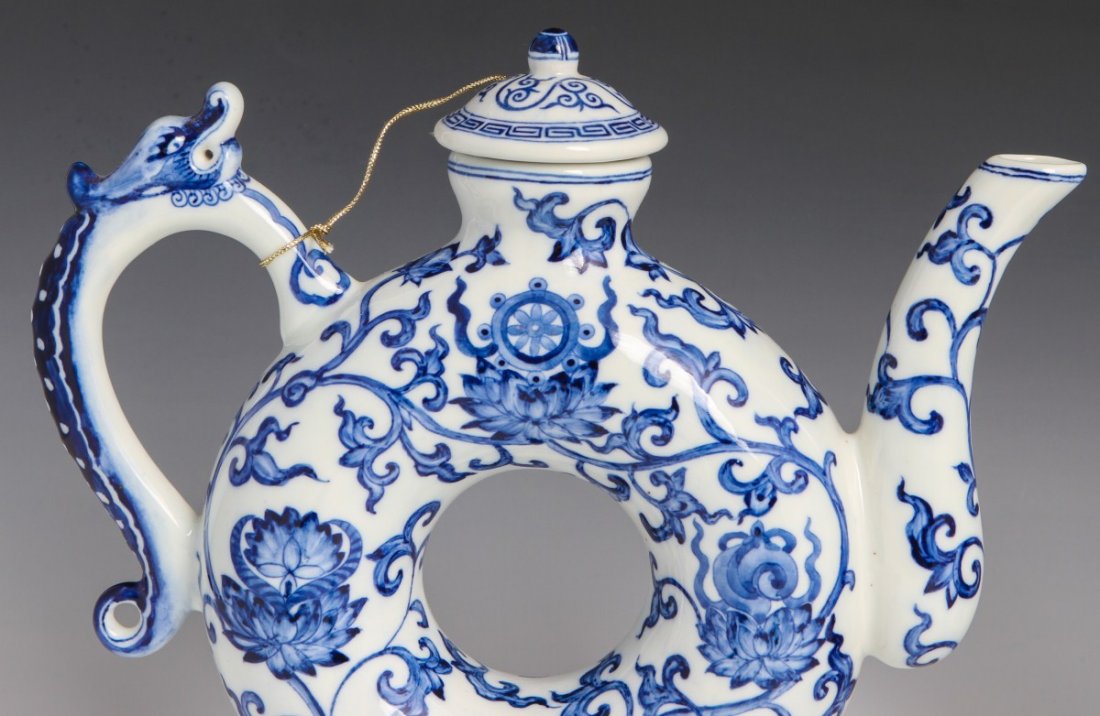 (2) YONGZHENG MARKED TOROIDAL TEA POTS - 2
