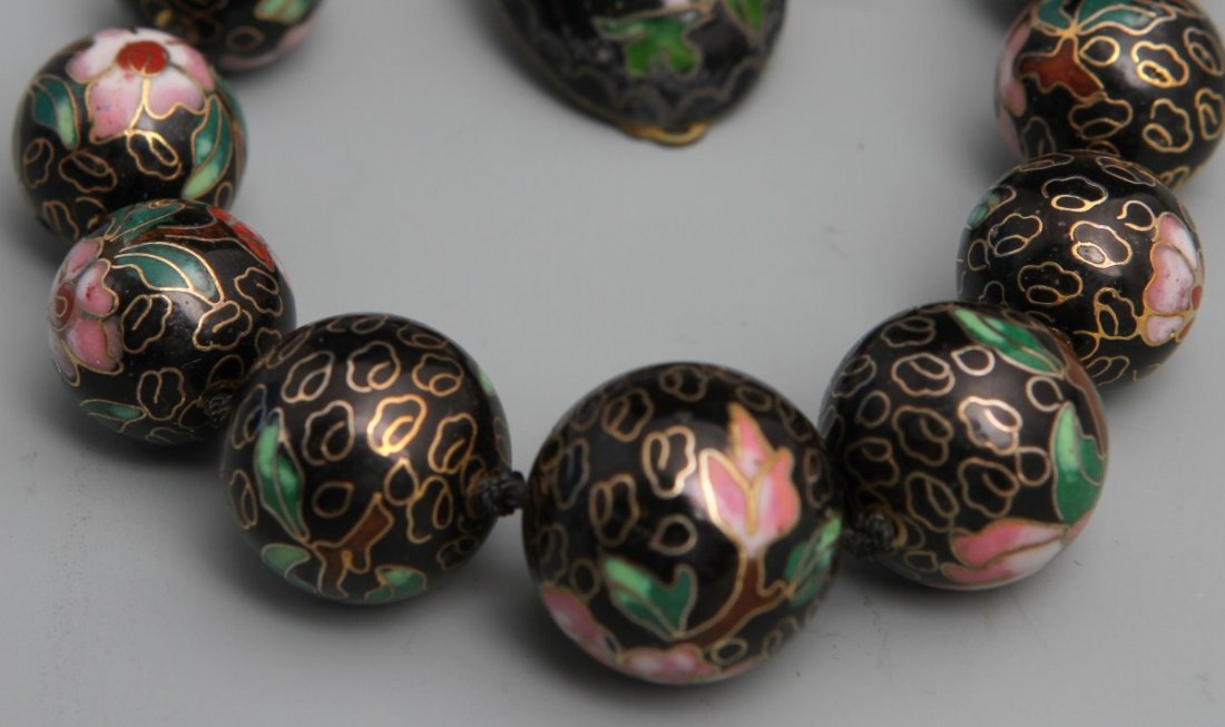 LADIES CHINESE GRADUATED CLOISONNE BEADED NECKLACE - 2