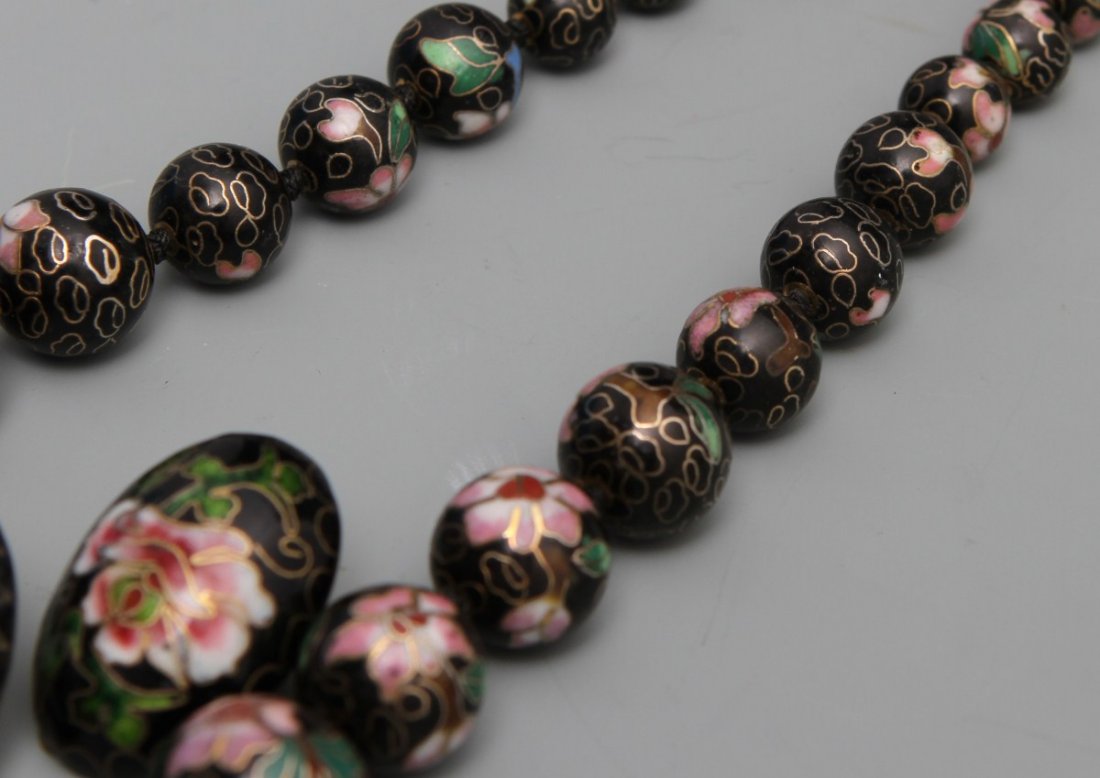 LADIES CHINESE GRADUATED CLOISONNE BEADED NECKLACE - 3