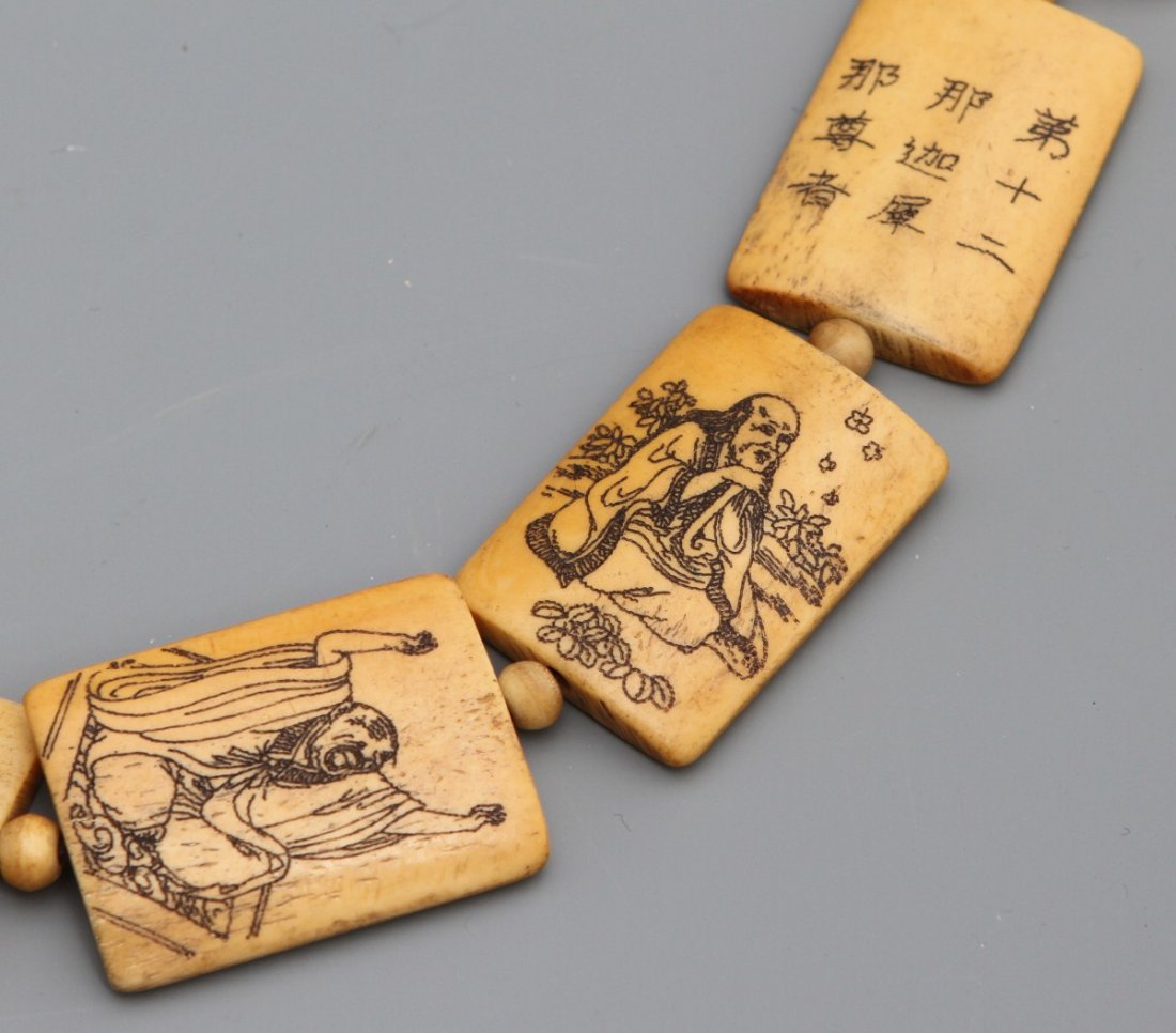 BONE TILE CALLIGRAPHY NECKLACE - 2