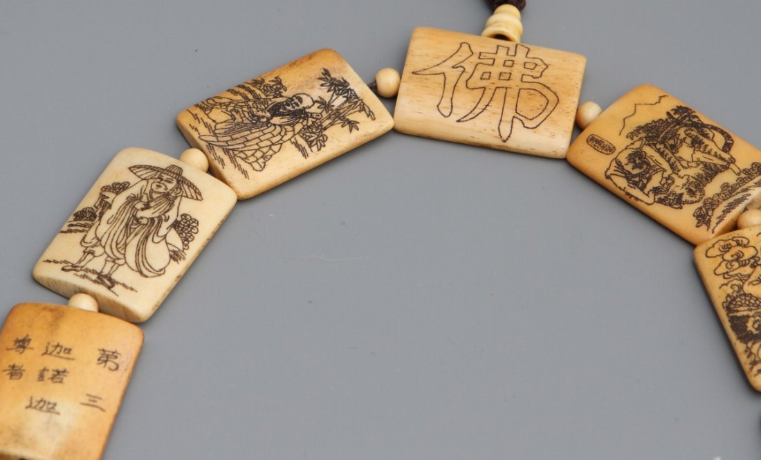 BONE TILE CALLIGRAPHY NECKLACE - 3