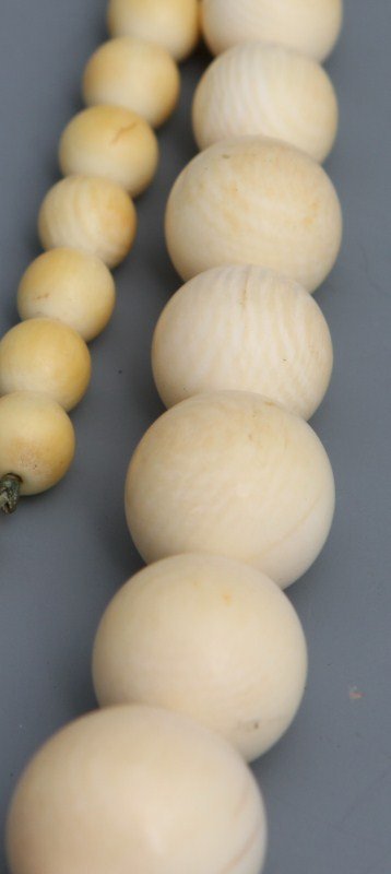 LADIES GRADUATED IVORY BEAD NECKLACE - 3