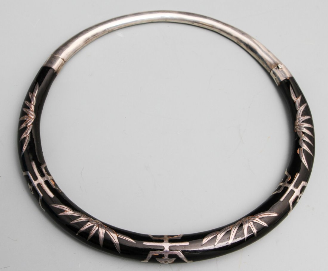 JAPANESE ENAMEL SILVER NECKLACE