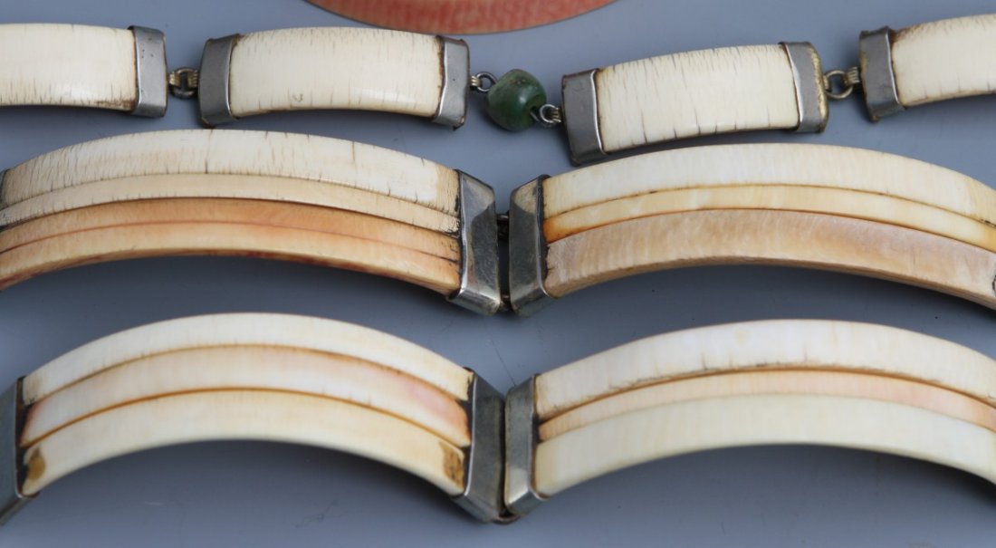 IVORY SEGMENTED BRACELETS W/ METAL FITTINGS - 3