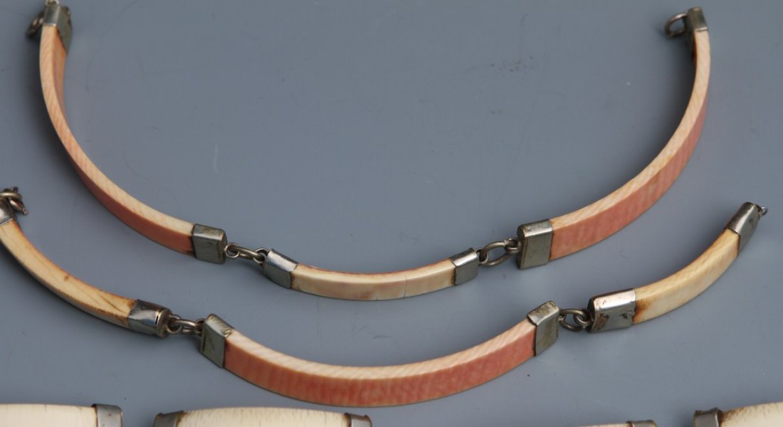IVORY SEGMENTED BRACELETS W/ METAL FITTINGS - 4