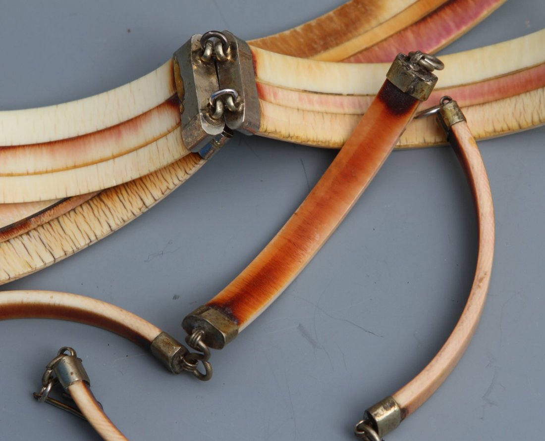IVORY SEGMENTED BRACELETS W/ METAL FITTINGS - 5