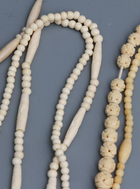 LARGE LOT OF BONE NECKLACES - 4