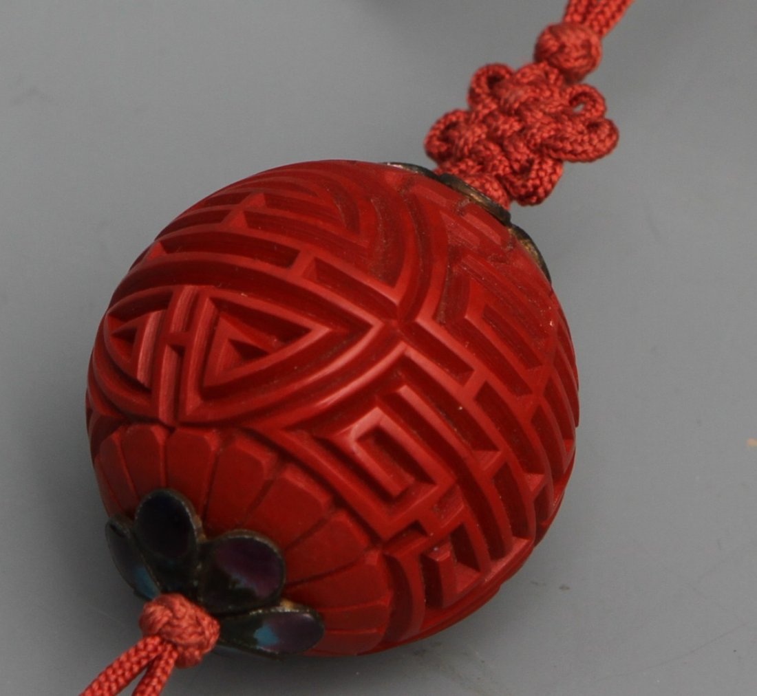 (3) ASIAN NECKLACE JADE CINNABAR - 4