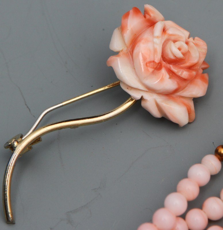 LIGHT PINK CORAL ANGEL SKIN CORAL JEWELRY - 2