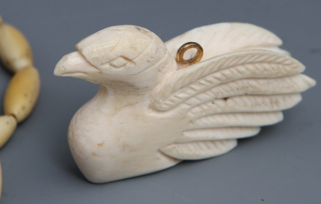 CARVED IVORY JEWELRY - NECKLACE AND PENDANT - 2