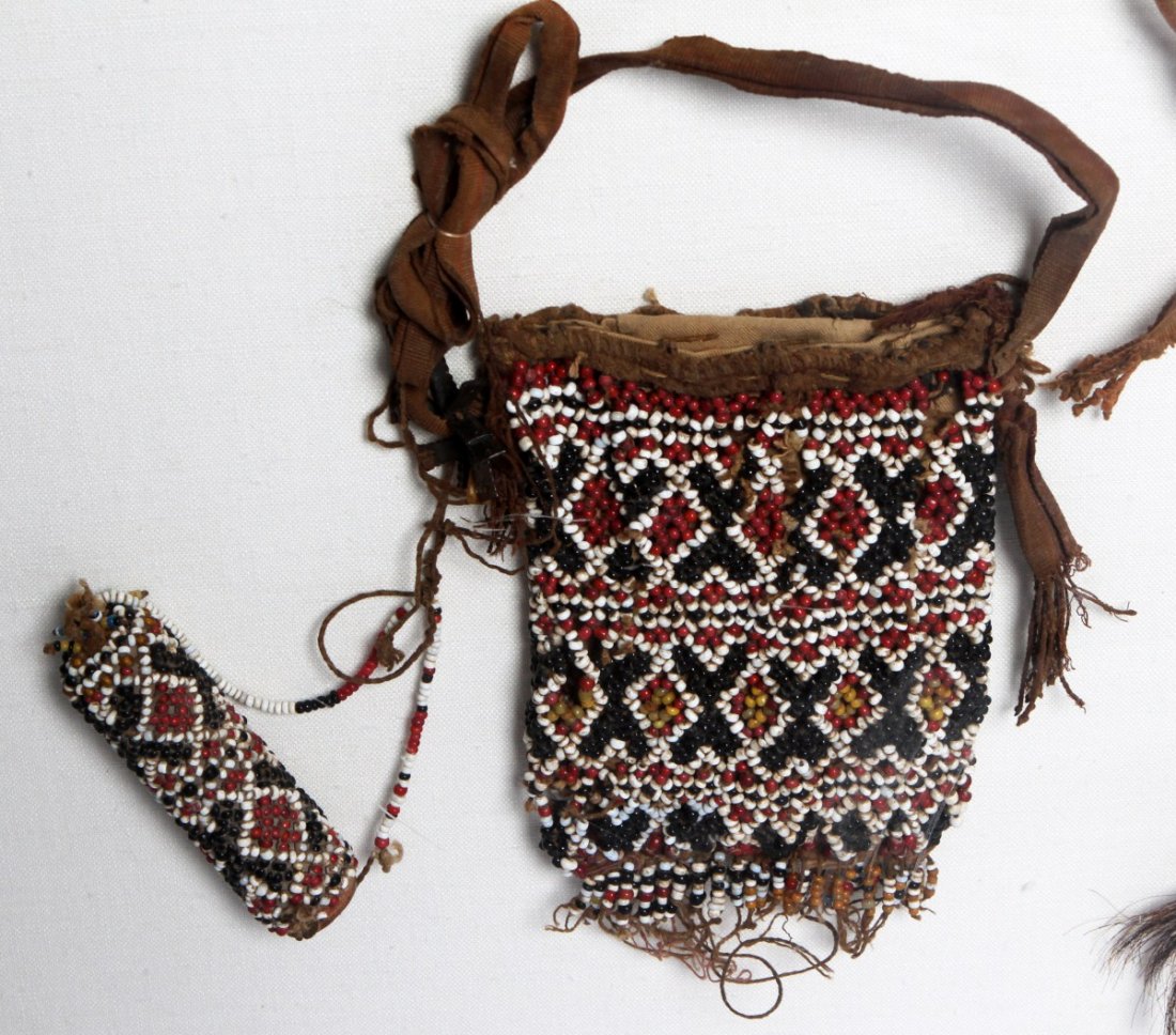 SOUTHEAST ASIAN TRIBAL BEADED BAGS DISPLAY - 2