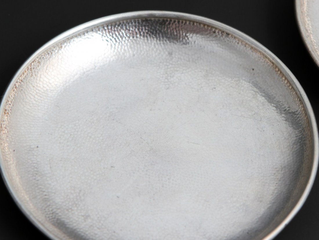 (6) CHINESE SING FAT 900 SILVER SOY DISHES - 2