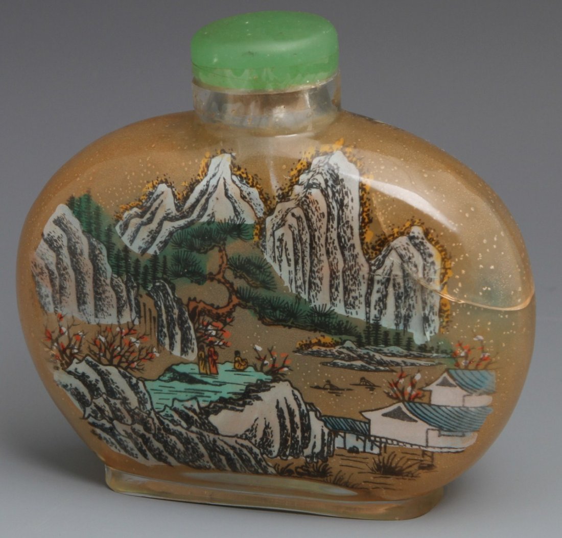 OVERSIZED INSIDE PAINTED SNUFF BOTTLE