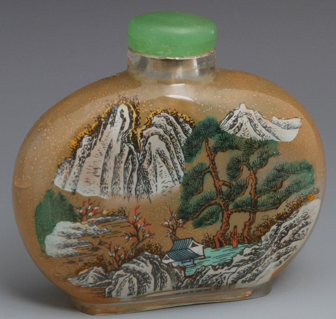 OVERSIZED INSIDE PAINTED SNUFF BOTTLE - 2