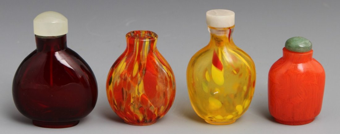 (4) GLASS SNUFF BOTTLES - 2