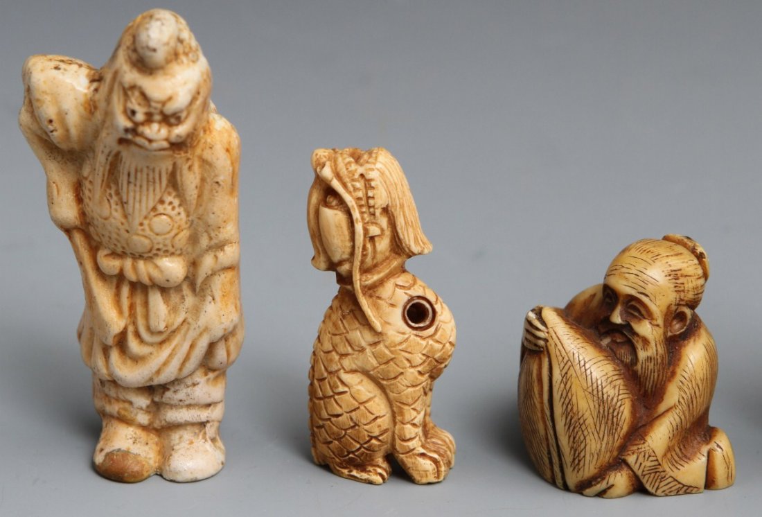 (6) BONE AND COMPOSITE JAPANESE NETSUKE - 2
