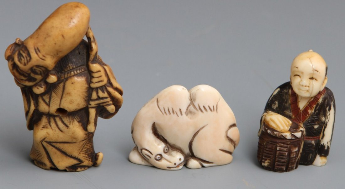 (6) BONE AND COMPOSITE JAPANESE NETSUKE - 3