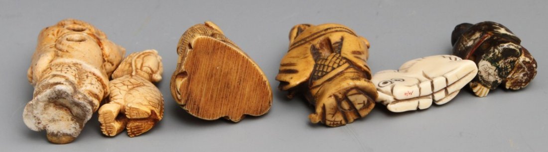 (6) BONE AND COMPOSITE JAPANESE NETSUKE - 5