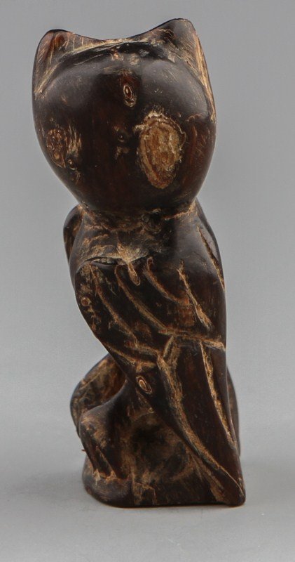 JAPANESE CARVED WOODEN OWL - 2
