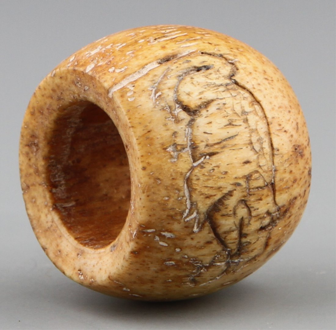 JAPANESE CARVED BONE OJIME - 3