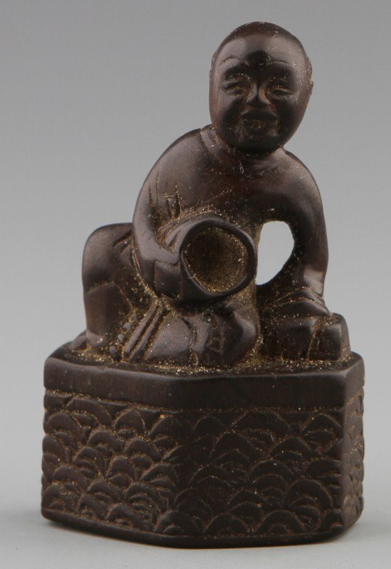 CARVED WOOD JAPANESE NETSUKE