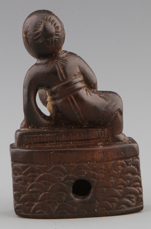 CARVED WOOD JAPANESE NETSUKE - 2