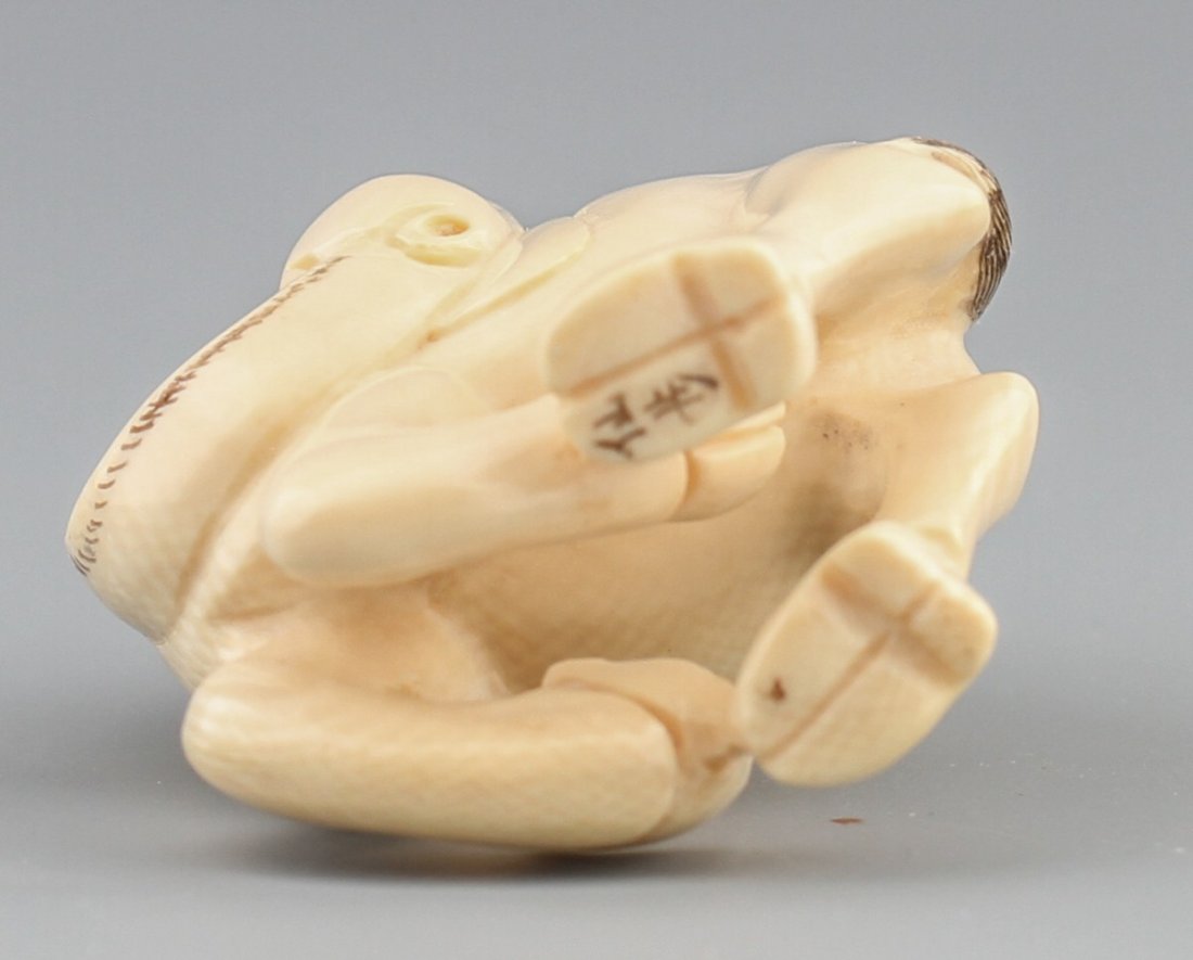 JAPANESE CARVED IVORY NETSUKE CAMEL - 3