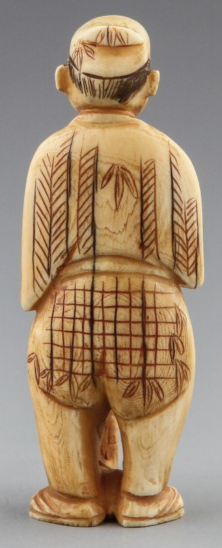 JAPANESE CARVED IVORY OKIMONO SHOPKEEPER - 2