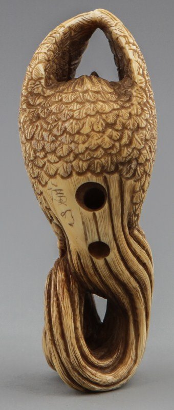 JAPANESE CARVED IVORY NETSUKE PHOENIX - 2